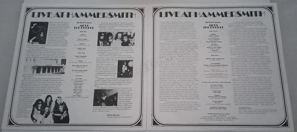 Mott The Hoople, Live at Hammersmith 1973, (Double Album) Image 1++